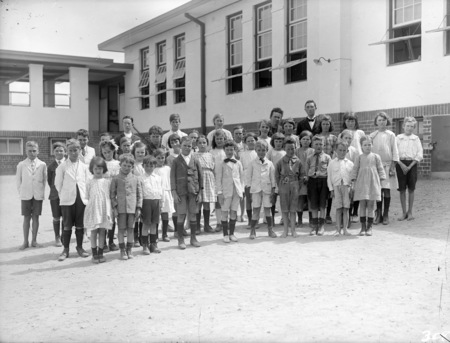 School children with teachers at Telopea Park School.