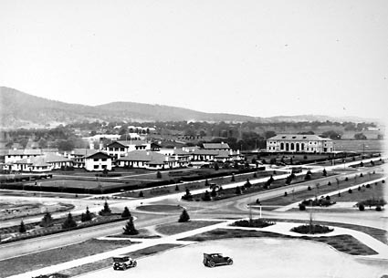 Commonwealth Avenue, Hotel Canberra and Albert Hall, from West block