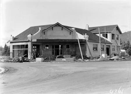 Garage under construction for Esmonds motors.