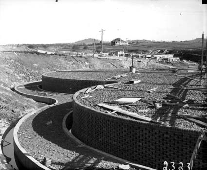 Weston Creek Sewerage Treatment Works - Trickling filters under construction
