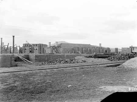 Detail of Hotel Canberra construction showing brickworks railway .