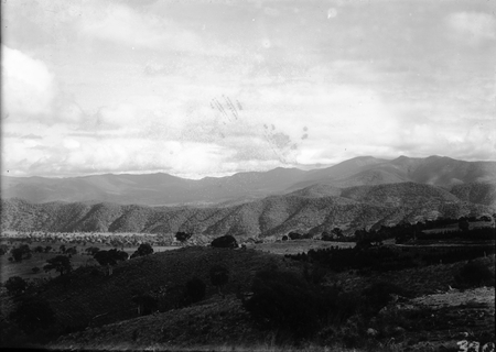 View of Murrumbidgee River hills, Brindabella Mountains and Mt Bimberi from Mt Stromlo.