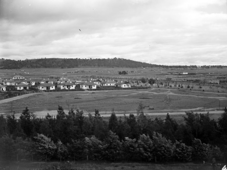 Gosse Street cottages and Telopea Park School from Kingston Power Station.