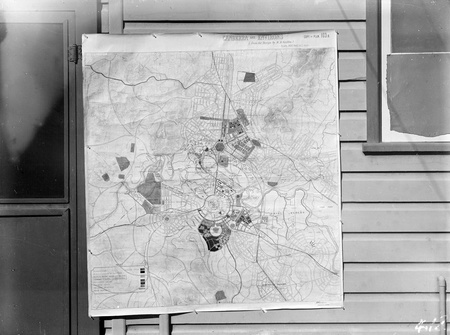 Photograph of plan 103B of Canberra and Environs by Walter Burley Griffin.