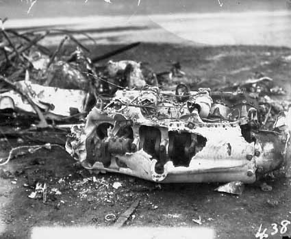 Aircraft crash - DH9 aircraft, serial A6-28, which crashed at the original Canberra Aerodome on 11 February 1926. The DH9 belonged to No 3 Squadron, Royal Australian Air Force. The Accident fatally injured Flying Officer Philip Mackenzie Pitt and photographer William Edward Callander