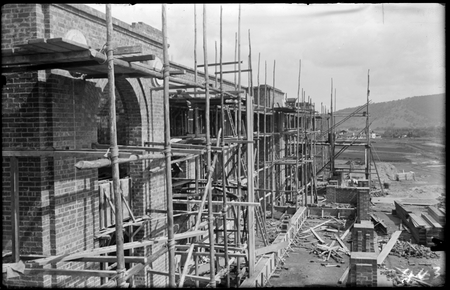 Parliament House front under construction.