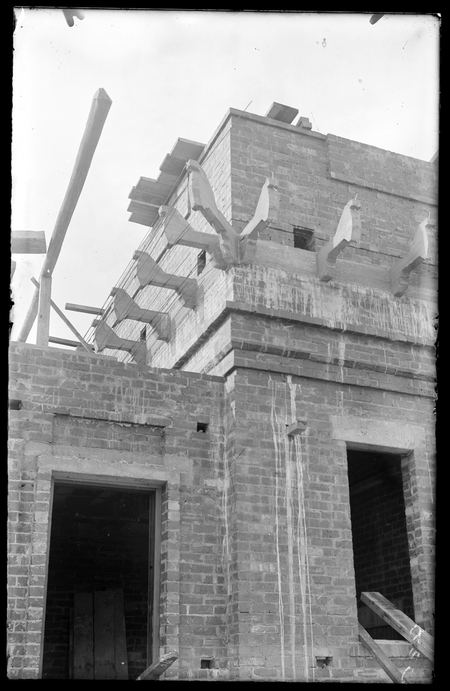Detail of Parliament House under construction.