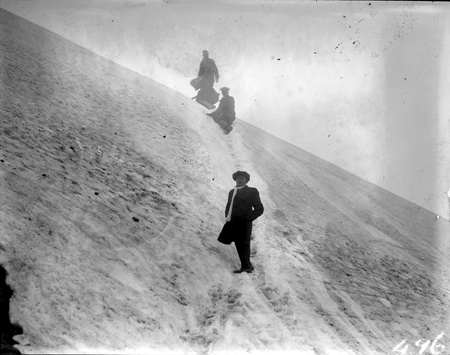 Four unidentified people in the snow