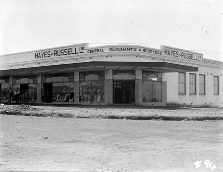 Hayes and Russell Ltd store at the corner of Kennedy and Eyre Street, Kingston, Canberra.