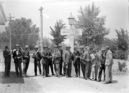 Members of TheSocial Service Association outside Library and Social Services Office at Acton