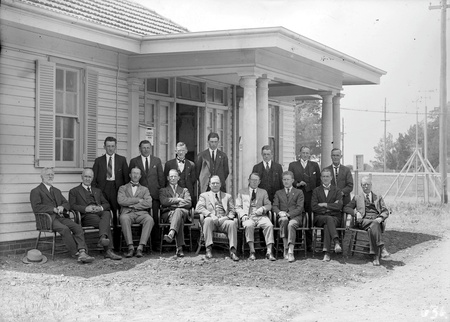 Council of the Canberra Social Service Association outside the Acton Offices