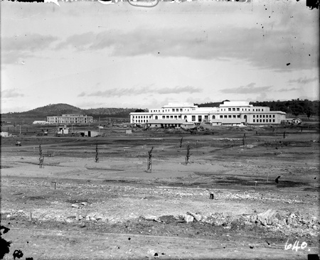 Parliament House and East Block under construction