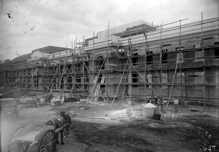 Parliament House under construction from the northwest