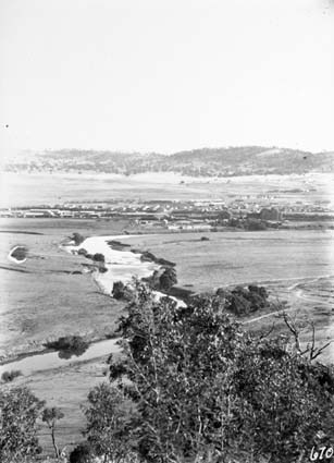 Molonglo River, Kingston Power Station, Kingston houses from Russell Hill
