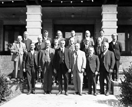 Group of Empire Parliamentary Association delegates at Hotel Canberra