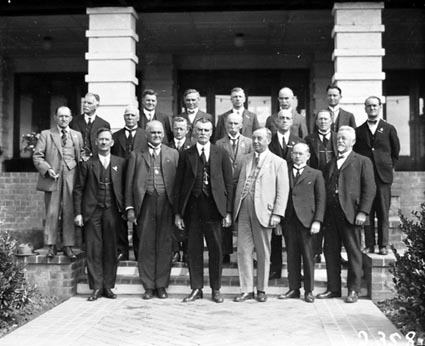 Group of Empire Parliamentary Association delegates at Hotel Canberra