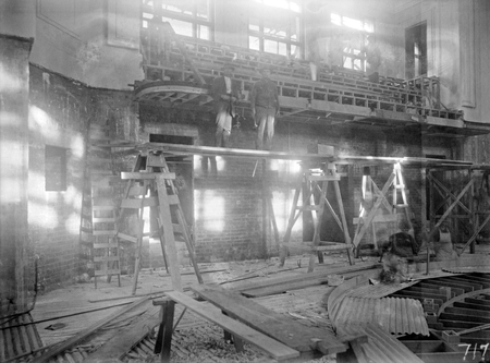 Interior of Parliament House under construction.