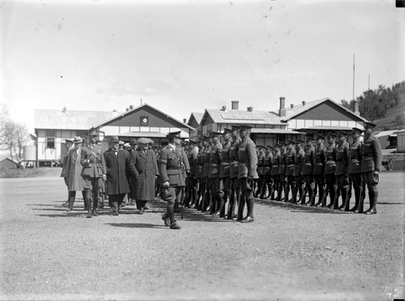 Inspection of Guard at Duntroon by delegates to the Imperial Press Conference