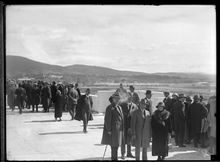 Group of delegates to the Imperial Press Conference on top of Parliament House.