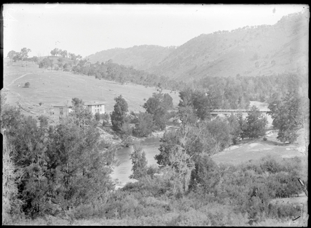 Cotter Pump House and Murrumbidgee River bridge.