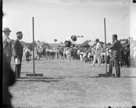 School sports day showing the high jump.