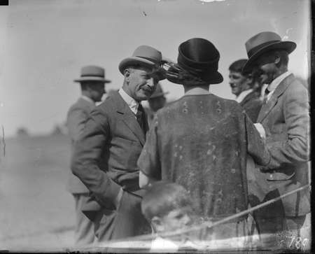 Racegoers at Acton racecourse.