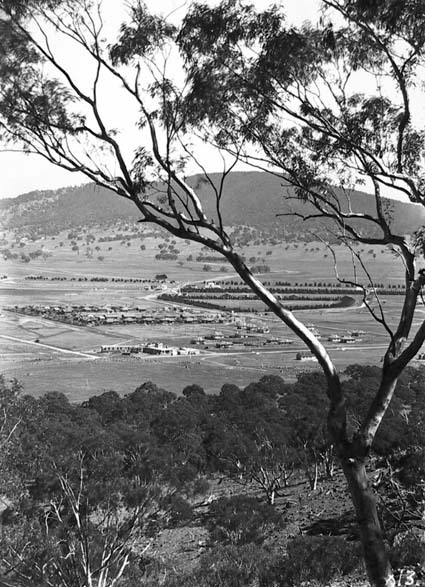 View from slopes of of Mt Ainslie towards Civic and Black Mountain
