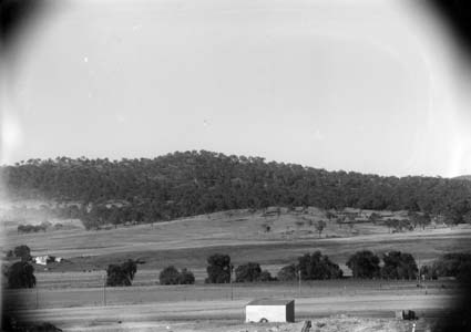 Molonglo River from Parliament House - Blundell's Cottage on the left