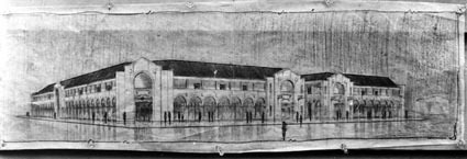 Perspective drawing for Civic Centre buildings
