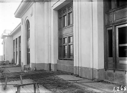 Parliament House under construction - Front verandah paths being concreted