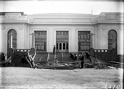 Parliament House main entrance - Steps being concreted