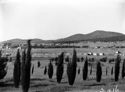 Braddon area from City Hill showing steam laundry and Northbourne Oval