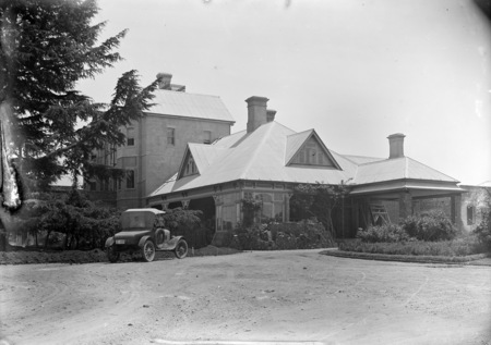 Government House, Yarralumla, with motor car.