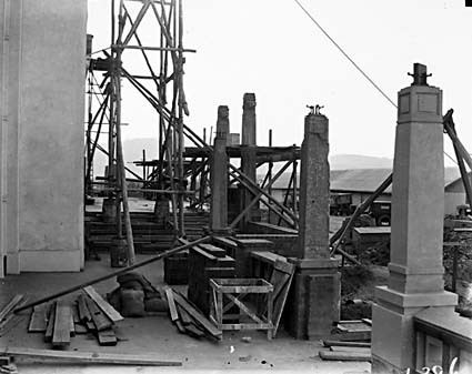 Parliament House under construction , front facade