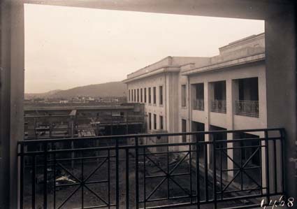 View from Parliament House balcony to Hotel Canberra