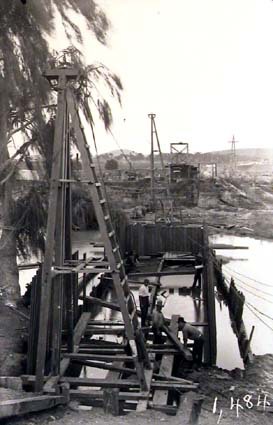 Sewerage excavation works at the Molonglo River