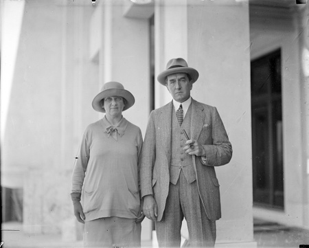 Prime Minister, Rt Hon Stanley Melbourne Bruce and Mrs Bruce at Parliament House construction.