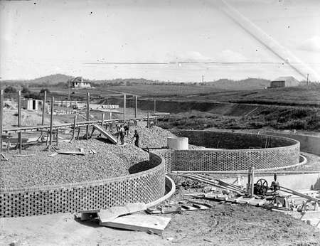Weston Creek Sewerage Treatment Works - Trickle filters under construction