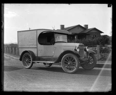 Motor delivery van of R H Thornhill Dairy Produce.