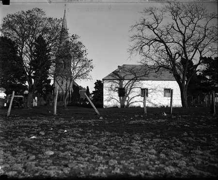 St John's schoolhouse with St John's church, Constitution Avenue, Reid.