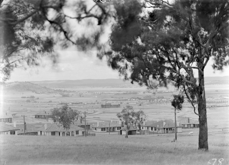 View from Forrest over Kingston to Duntroon showing Hotel Wellington and Telopea Park School.