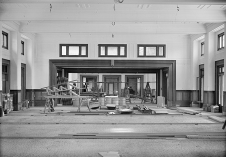 Interior of Parliament House. Dining room under construction.