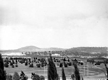 Parliament House, West Block, Albert Hall and Commonwealth Avenue  Bridge from City Hill
