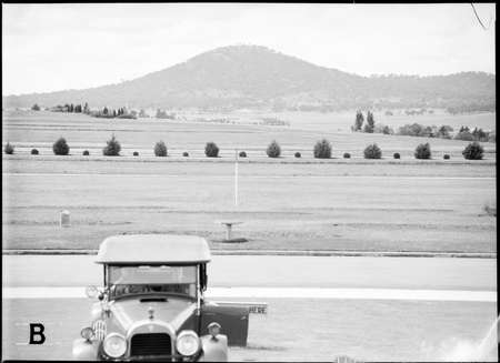 View from Parliament House to Mt. Ainslie.