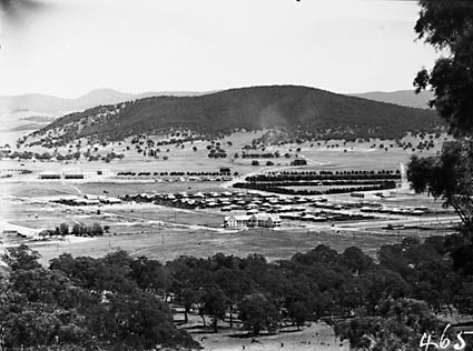 Braddon and Civic Centre from Mount Ainslie,Ainslie Hotel in foreground