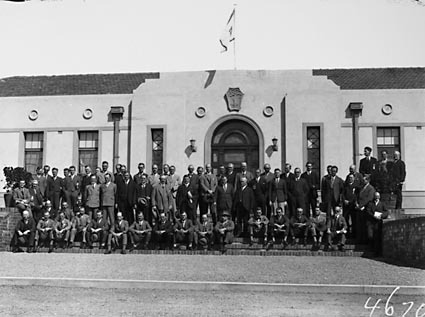 Group Photograph, Conference delegates at Australian Forestry School,Banks Street, Yarralumla