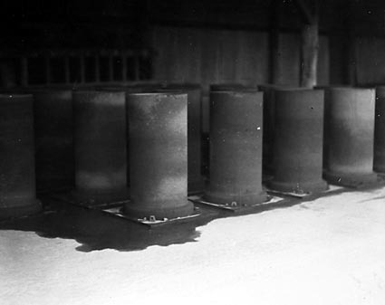 Concrete pipe moulds at Kingston workshops