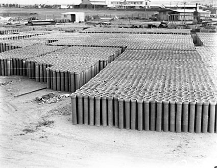 Concrete pipes in Kingston storage yard