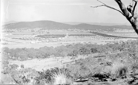 North end of Braddon from Mt Ainslie. Ainslie Hotel on the left -  Haig Park on the right