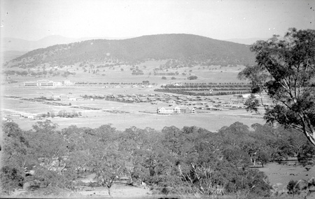 Braddon and Civic Centre from Mt Ainslie. Ainslie Hotel in centre